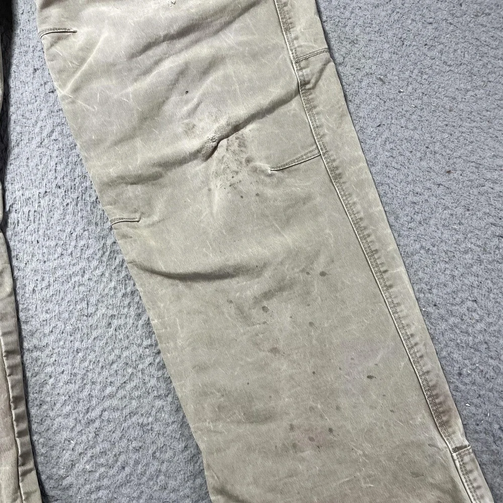 Kuhl Rydr Pants Mens 36x31 Beige Canvas Relaxed Fit Workwear Heavily Distressed